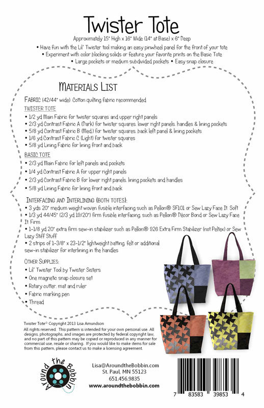 Twister Tote back cover